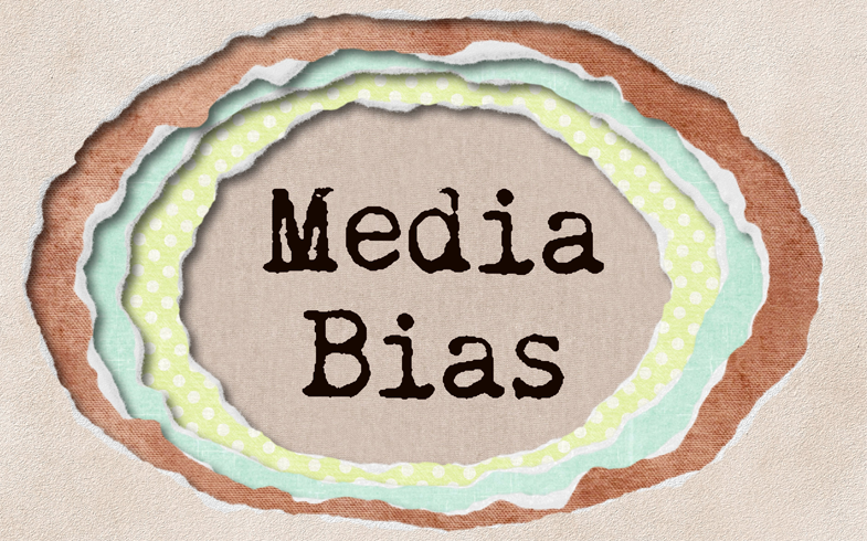 many layers of paper revealing the words "Media Bias"